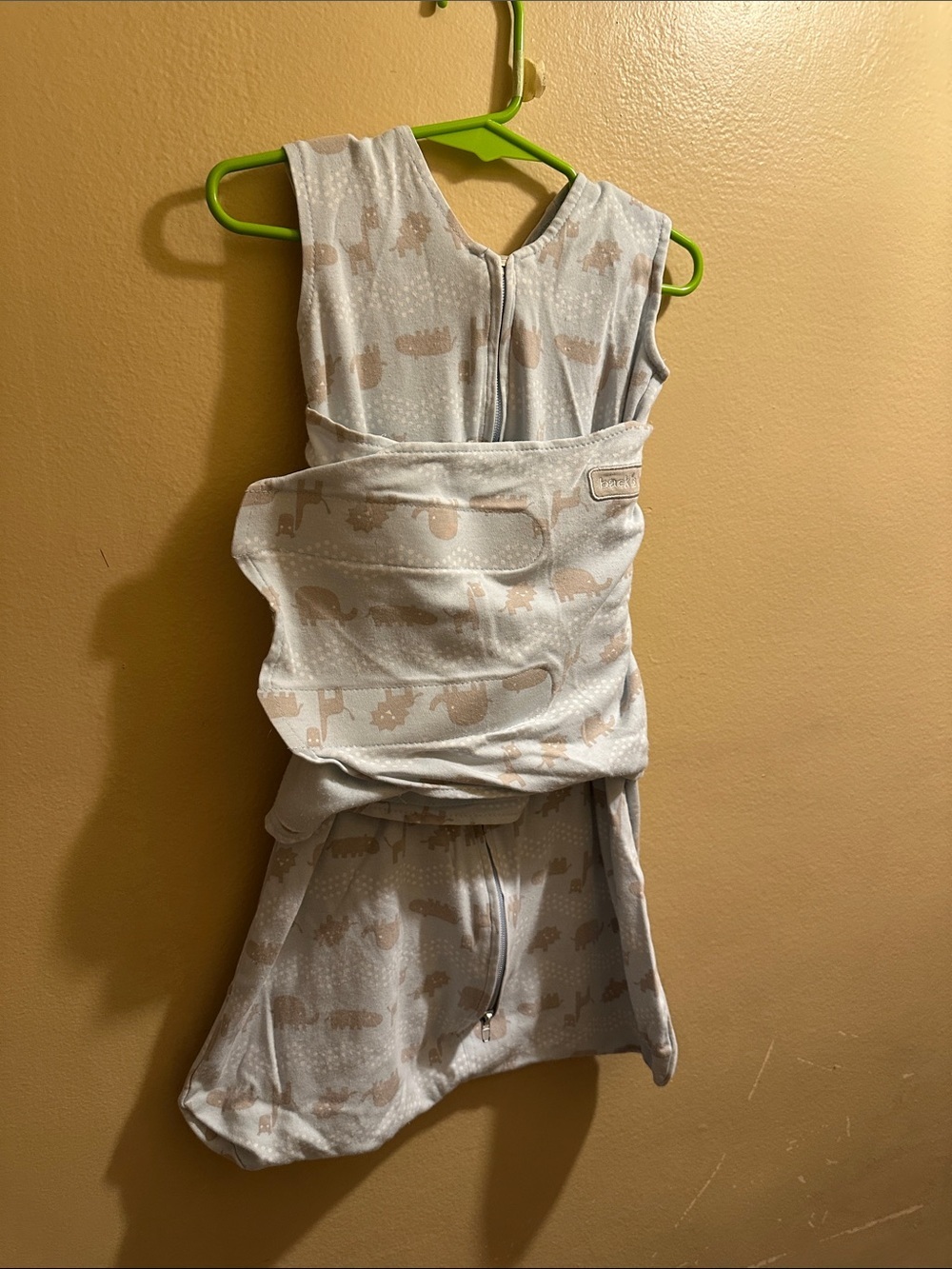 Halo Baby SleepSack in Light Gray with Tan Safari Print